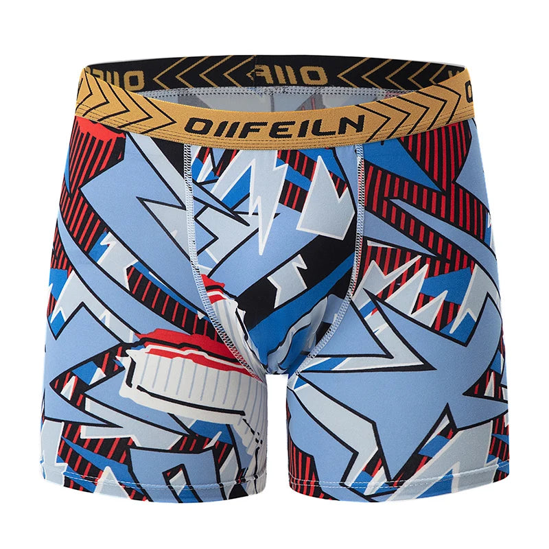 6-Piece Men's Color Printed Fashion Underwear Comfortable Joker Plus Size Boyshort Fitness Shorts Running Pants For Teenagers