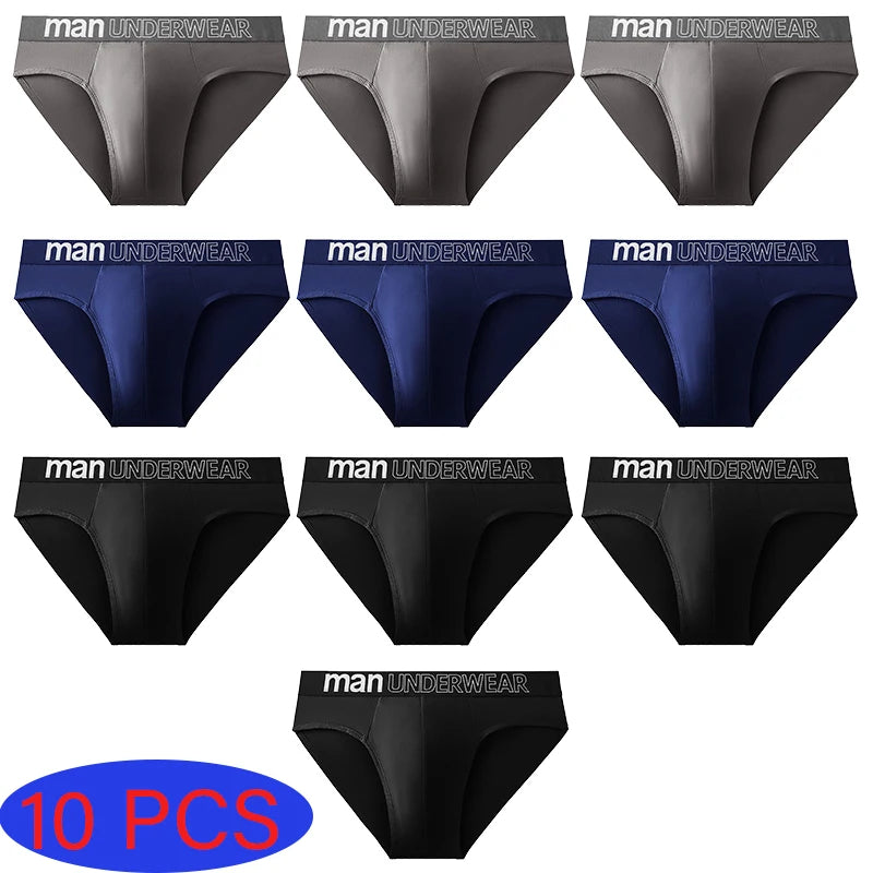 10 Pcs/Lot Men's Briefs Underwear Letter Comfortable Panties Shorts Sexy Boxer Shorts  Gifts for Man Underpants