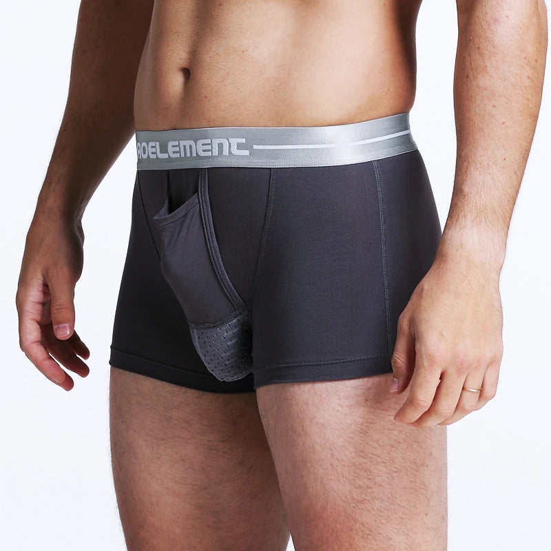 4PCS Underwear, men's bullet separation, flat-angle underpants, summer ice silk thin, breathable airbag for comfort